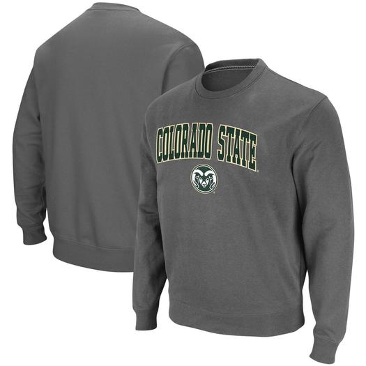 Мужской темно-серый свитшот из саржевого пуловера Colorado State Rams Arch & Logo Tackle Colosseum