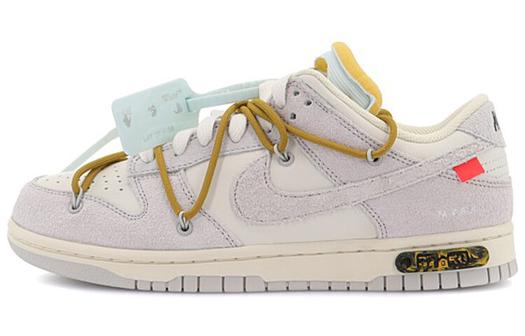 Кроссовки Nike Dunk Low Off-White Lot 37, белый/светло-голубой