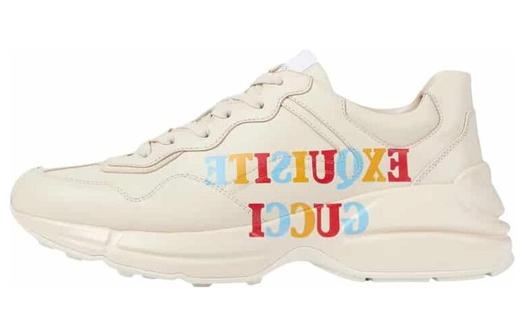 Кроссовки Gucci Rhyton с принтом логотипа, низкие, белые
