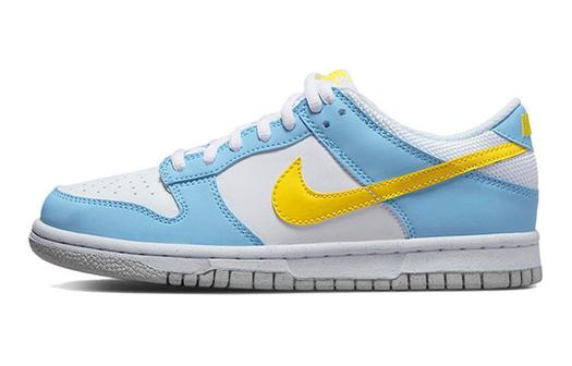 Кроссовки Nike Dunk Low, белый/голубой/желтый