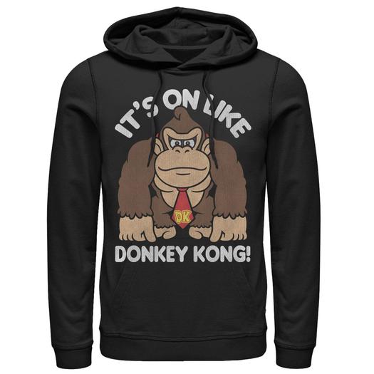 Мужской пуловер с капюшоном и плакатом Nintendo It's On Like Donkey Kong Outline Licensed Character
