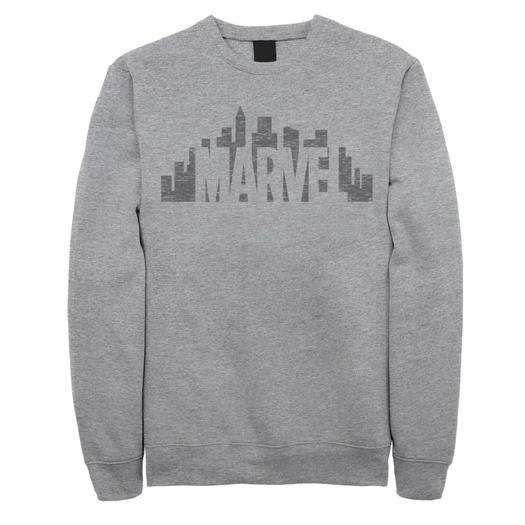 Мужской свитшот с выцветшим логотипом Marvel City Skyline Licensed Character