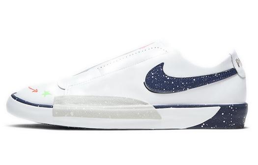 Кроссовки Nike Blazer с низкой посадкой, белый/темно-синий