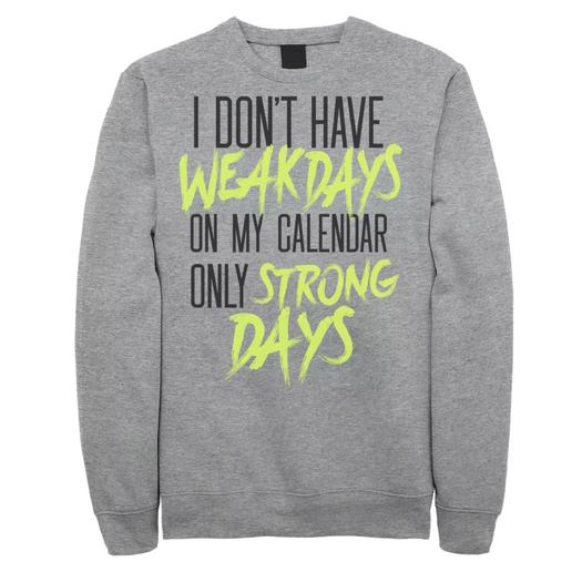 Мужской флисовый пуловер с графическим рисунком I Don?t Have Weekdays, Only Strong Days Licensed Character