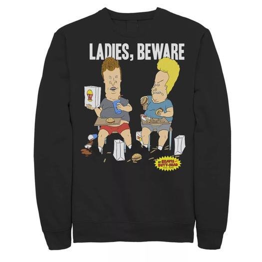 Мужской свитшот Beavis And Butt-Head Ladies Beware Gluttons Licensed Character