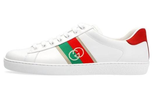 Кроссовки Gucci Ace Interlocking Gg, кожаные, белые