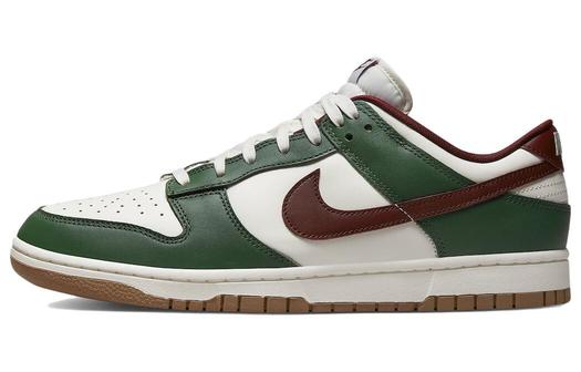 Кроссовки Nike Dunk Low, белый/темно-зеленый/темно-красный