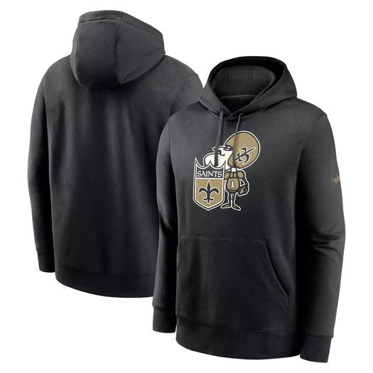 Мужской черный пуловер с капюшоном New Orleans Saints Rewind Club Nike