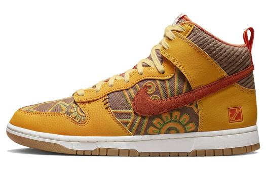 Кроссовки Nike Dunk High PRM, темно-желтый/ золотистый