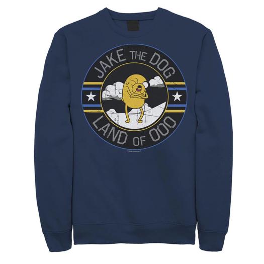 Мужской пуловер с рисунком Cartoon Network Adventure Time Джейк Пес Land Of Ooo Licensed Character, синий