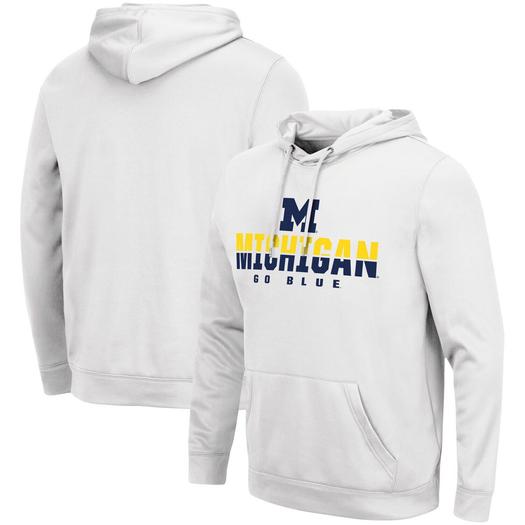 Мужской белый пуловер с капюшоном Michigan Wolverines Lantern Colosseum