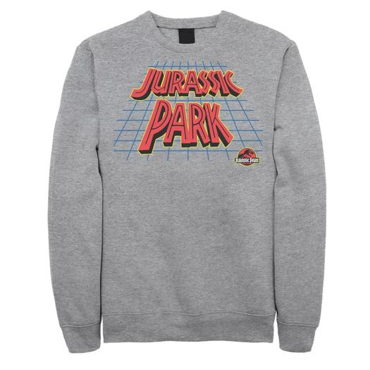 Мужской свитшот с наклонным сетчатым логотипом в стиле ретро Jurassic Park
