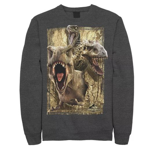 Мужской флисовый пуловер Jurassic World T-Rex Indominus Rex & Raptor Licensed Character