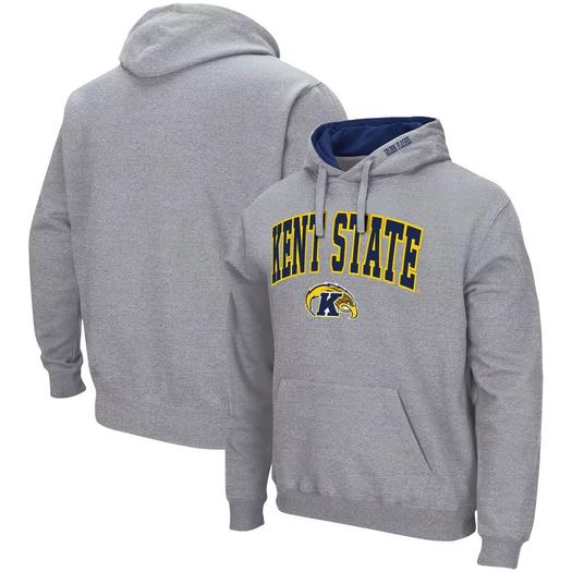 Мужской серый пуловер с капюшоном Kent State Golden Flashes Arch и Logo Colosseum