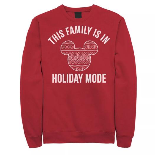 Мужской свитшот Disney Mickey And Friends Christmas Family Holiday Mode Licensed Character