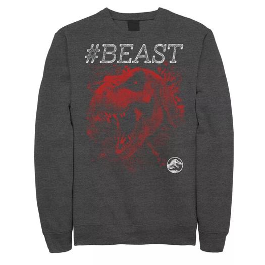 Мужской флисовый пуловер Jurassic World #BEAST T-Rex Bite Licensed Character