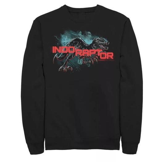 Мужской свитшот с портретом Jurassic World Indo Raptor Splatter, Black Licensed Character, черный