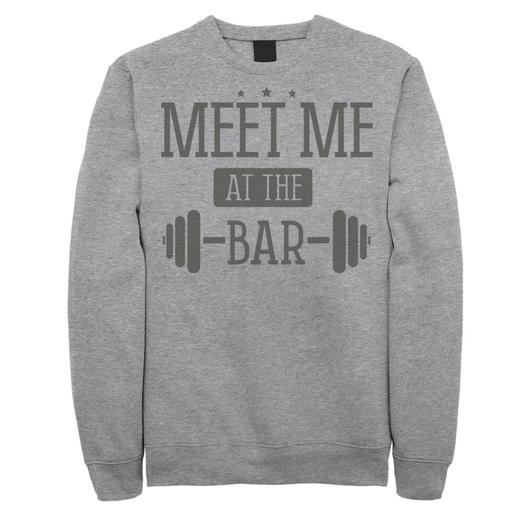 Мужской флисовый пуловер Meet Me At The Bar с гантелями и графическим рисунком Licensed Character