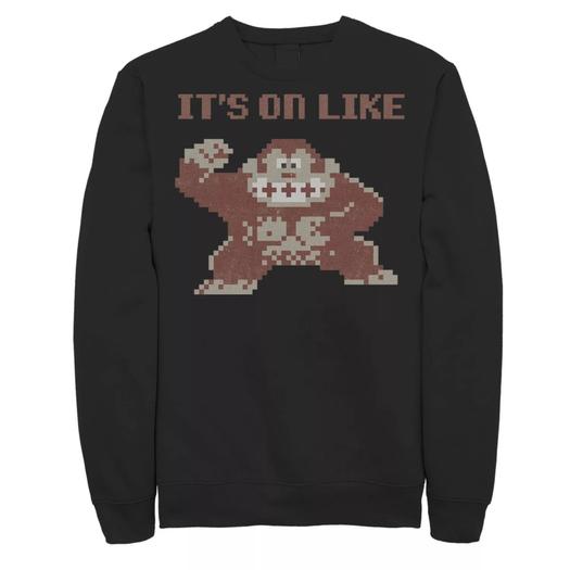 Мужской флисовый пуловер с рисунком Nintendo Nintendo Donkey Kong Classic Its On Licensed Character