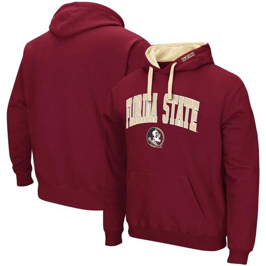 Мужской пуловер с капюшоном Garnet Florida State Seminoles Big & Tall Arch & Logo 2.0 Colosseum