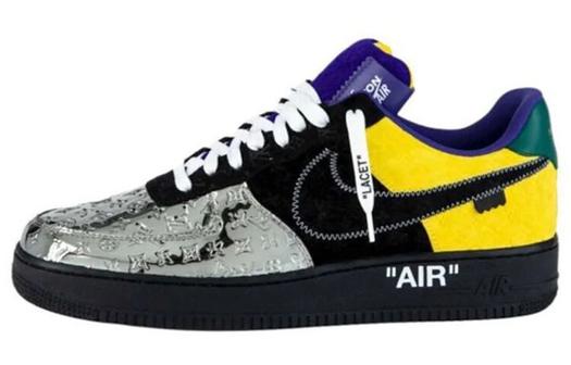 Кроссовки Louis Vuitton Air Force 1 Low Unisex, черный/серый/желтый