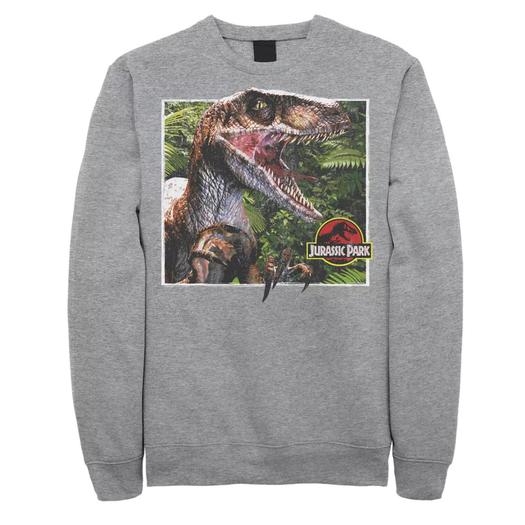 Мужской пуловер с капюшоном «Парк Юрского периода Raptor Coming Out Of Forest» Licensed Character