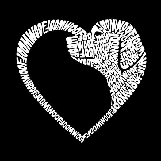 Dog Heart — мужская толстовка с капюшоном Word Art LA Pop Art