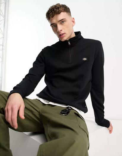 Черный свитшот Dickies на молнии 1/4