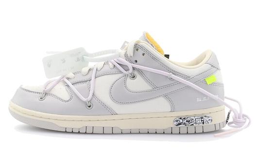Кроссовки Nike Dunk Low Off-White Lot 49, белый/серый