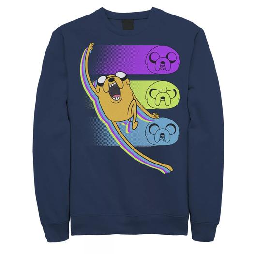 Мужской свитшот Cartoon Network Adventure Time Jake Emotions Licensed Character, синий