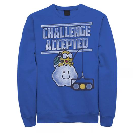 Мужской свитшот с надписью Nintendo Mario Kart Challenge Accepted Licensed Character