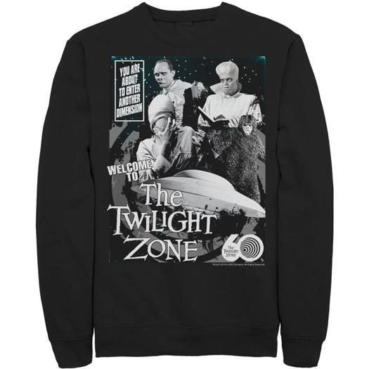 Мужской свитшот CBS The Twilight Zone Comic 60th, Black Licensed Character, черный