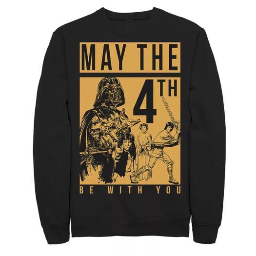 Мужской свитшот с плакатом и коллажем May The Forth Be With You Star Wars