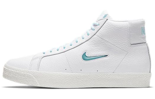 Кроссовки Nike Sb Blazer Mid Premium, белый/бирюзовый