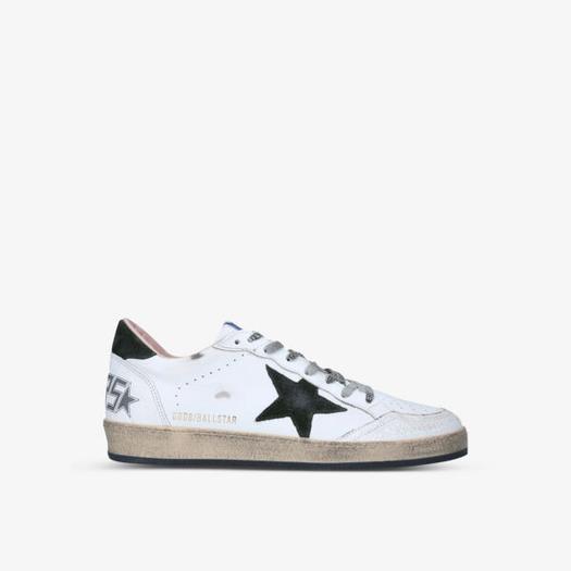 Мужские кожаные кроссовки Ballstar с низким берцем Golden Goose, белый