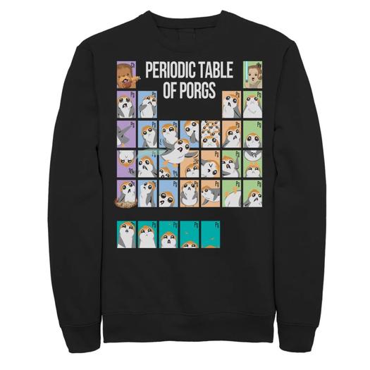 Мужской свитшот Porg Periodic Table Star Wars