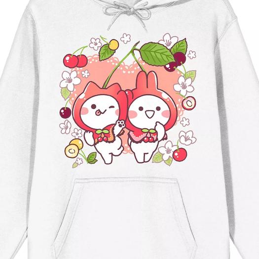 Мужская толстовка с капюшоном Mimi & Neko Flowers & Fruits Licensed Character
