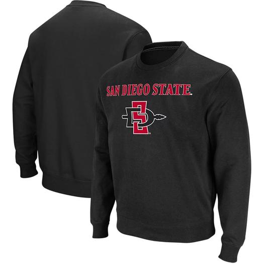 Мужской черный свитшот из твила San Diego State Aztecs Arch & Logo Tackle Colosseum