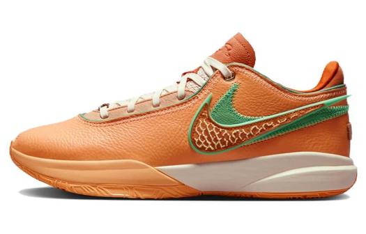 Кроссовки Nike LeBron 20, оранжевый/зеленый