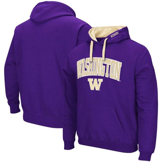 Мужской фиолетовый пуловер с капюшоном Washington Huskies Big & Tall Arch & Logo 2.0 Colosseum