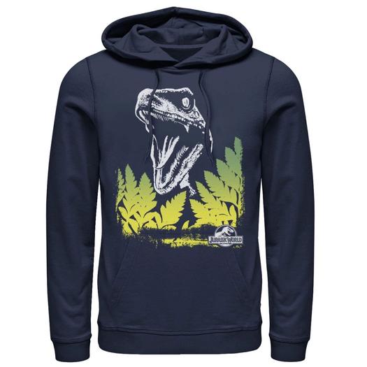 Мужской пуловер с капюшоном и рисунком Jurassic World Raptor Roaring Behind Busches Licensed Character, синий