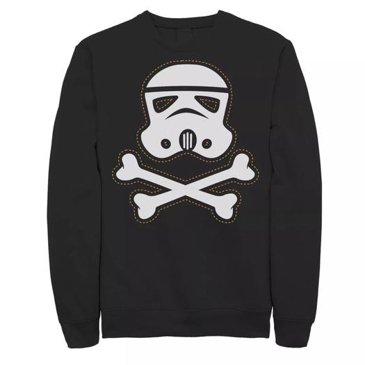 Мужской флисовый пуловер с нашивкой в виде черепа штурмовика Star Wars