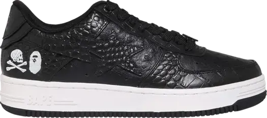 Кроссовки Neighborhood x Bapesta Black Crocodile & Ostrich, черный