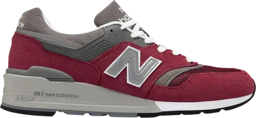 Кроссовки New Balance 997 Made in USA 'Burgundy Grey', красный