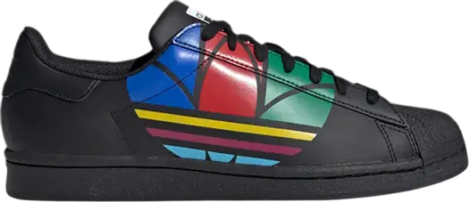 Кроссовки Adidas Superstar Pure 'Colorful Trefoil - Core Black', черный