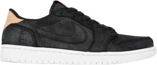 Кроссовки Air Jordan 1 Retro Low OG Premium Black Tan, черный