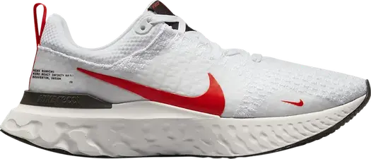 Кроссовки Nike React Infinity Run Flyknit 3 'White Light Crimson', белый