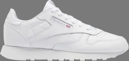 Кроссовки classic leather big kid 'triple white' Reebok, белый