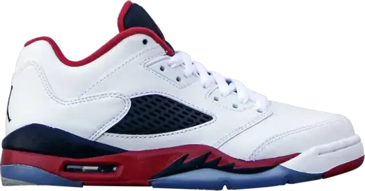 Кроссовки Air Jordan 5 Retro Low PS Fire Red, белый
