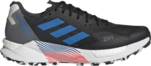 Кроссовки Adidas Terrex Agravic Ultra Trail 'Black Blue Rush', черный